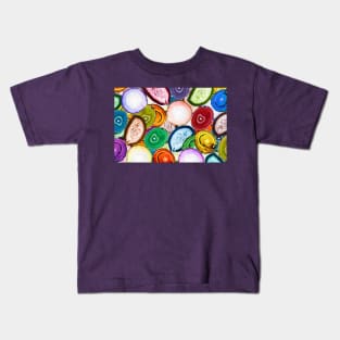 Colorful mosaic made of backlit agate stones Kids T-Shirt